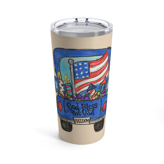 God Bless The USA Truck Tumbler 20oz