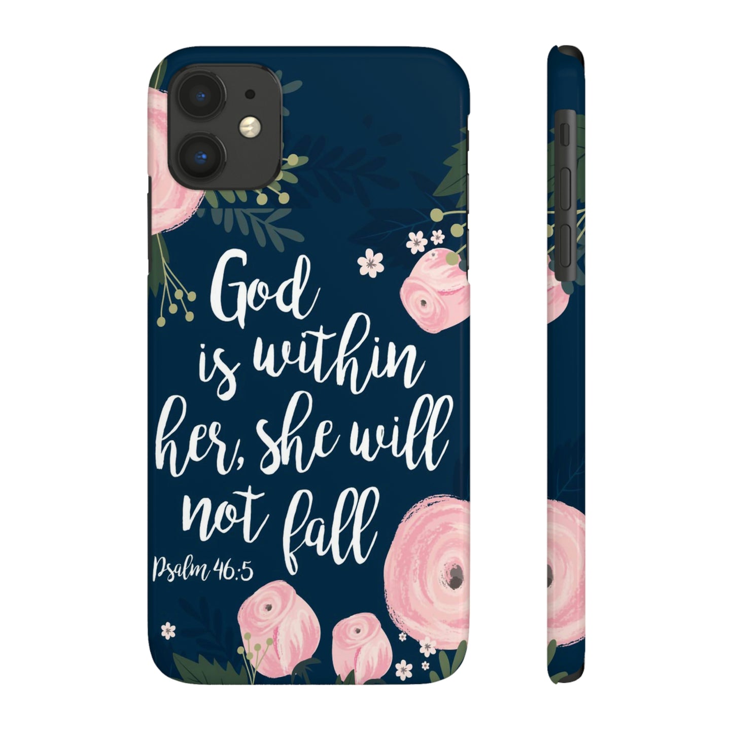 God Is With Her She Will Not Fall Phone Case, Christian Phone Cases