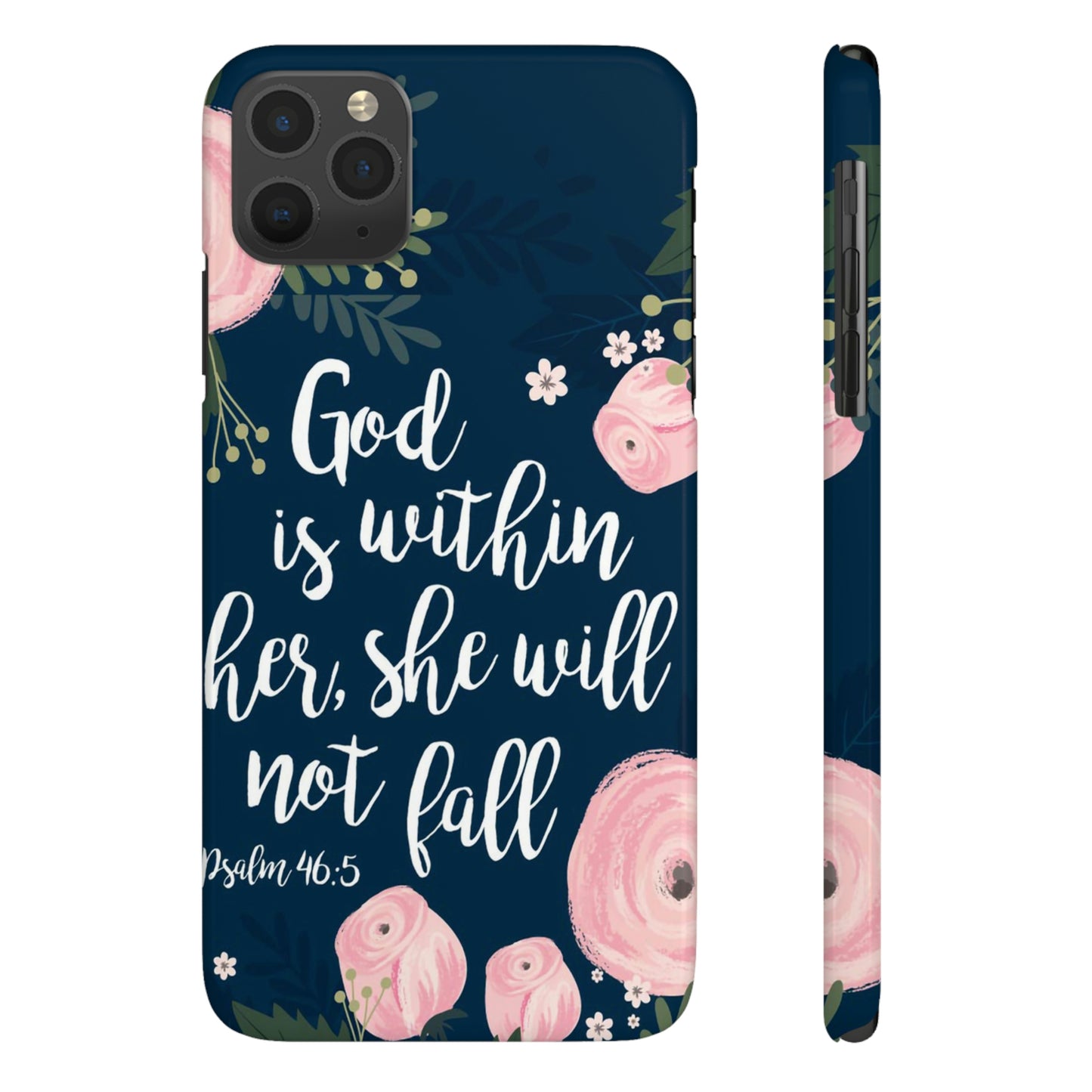 God Is With Her She Will Not Fall Phone Case, Christian Phone Cases