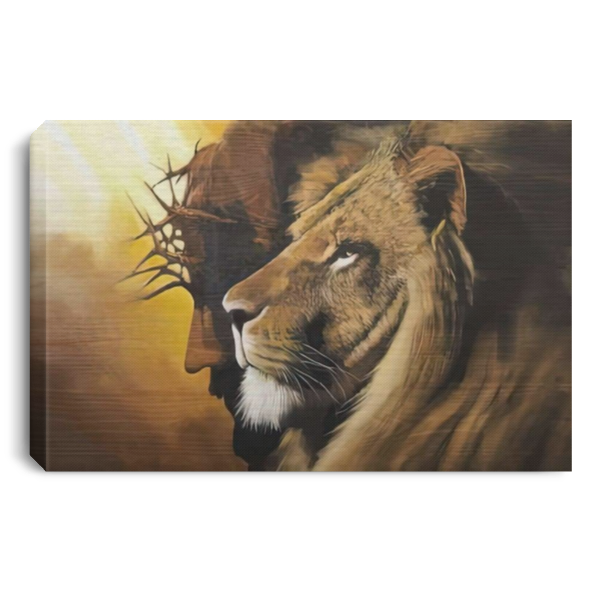 The Lion of Judah Jesus Christ Wall Art Canvas, Lion and Jesus Picture