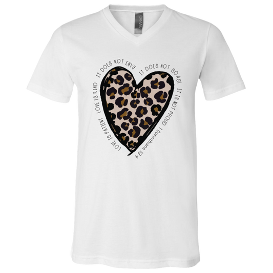 Love Leopard V-Neck Tee