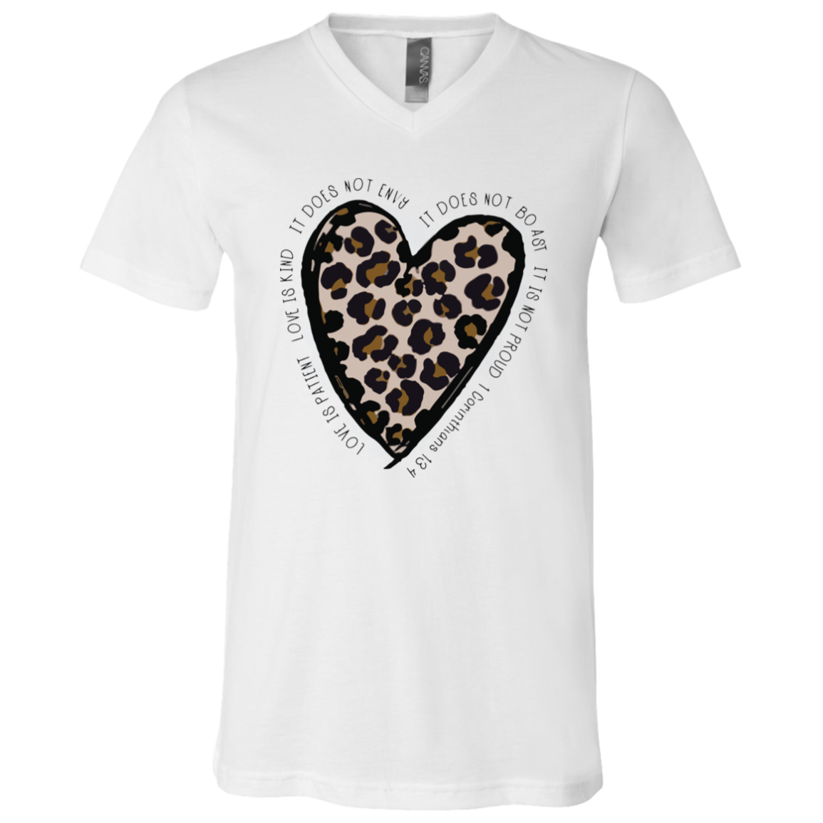 Love Leopard V-Neck Tee