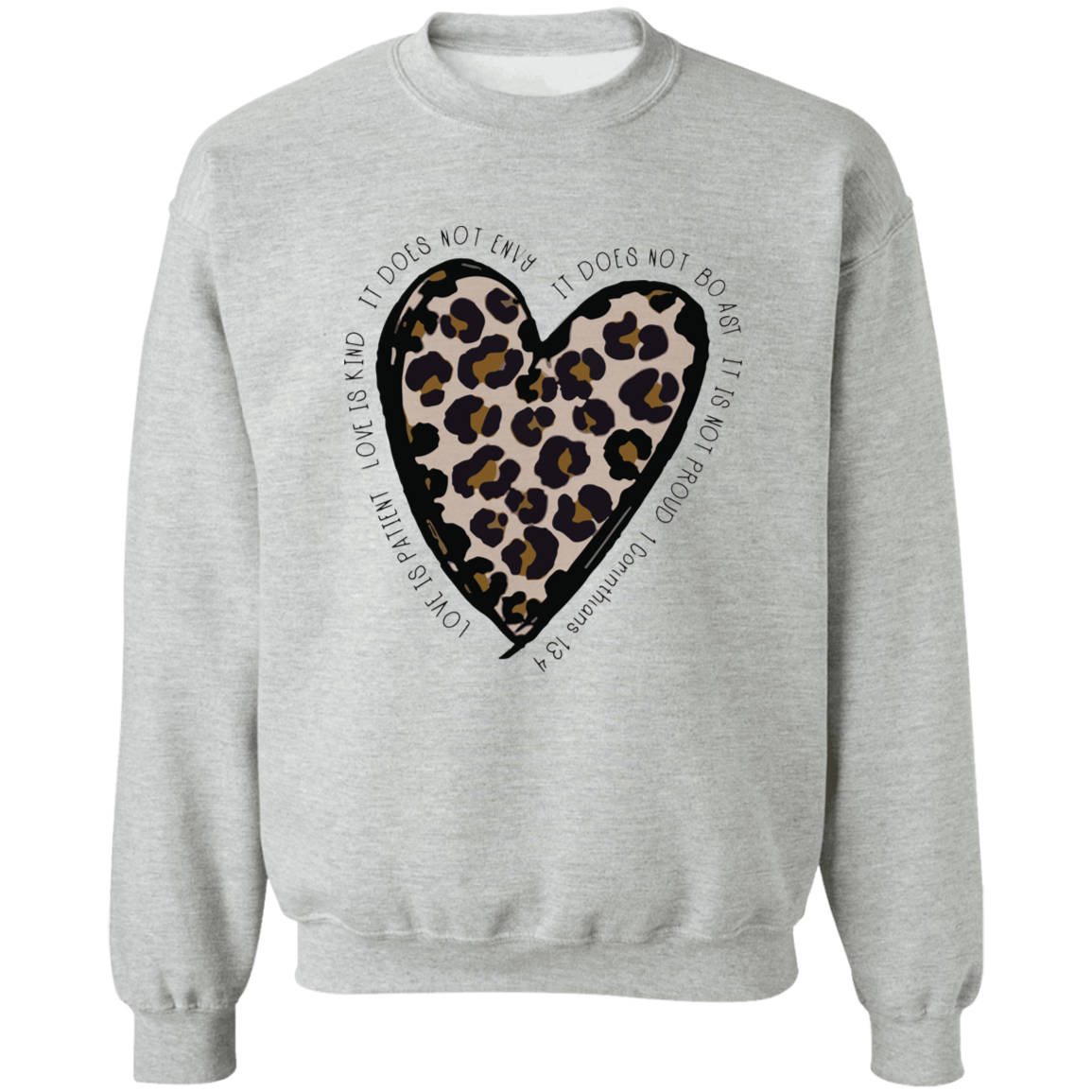 Leopard Printing Heart Sweatshirt Love Sweatshirt Love 