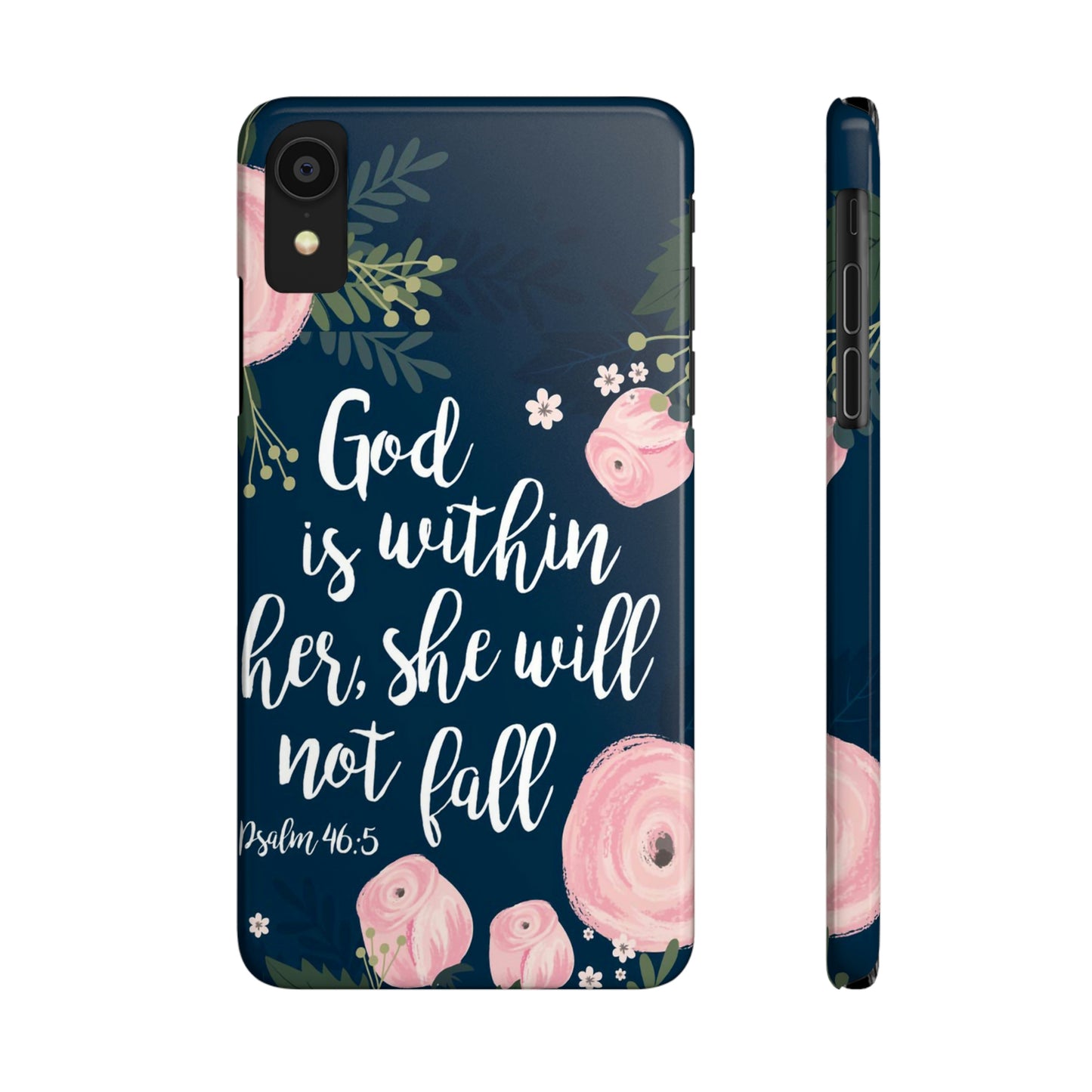 God Is With Her She Will Not Fall Phone Case, Christian Phone Cases