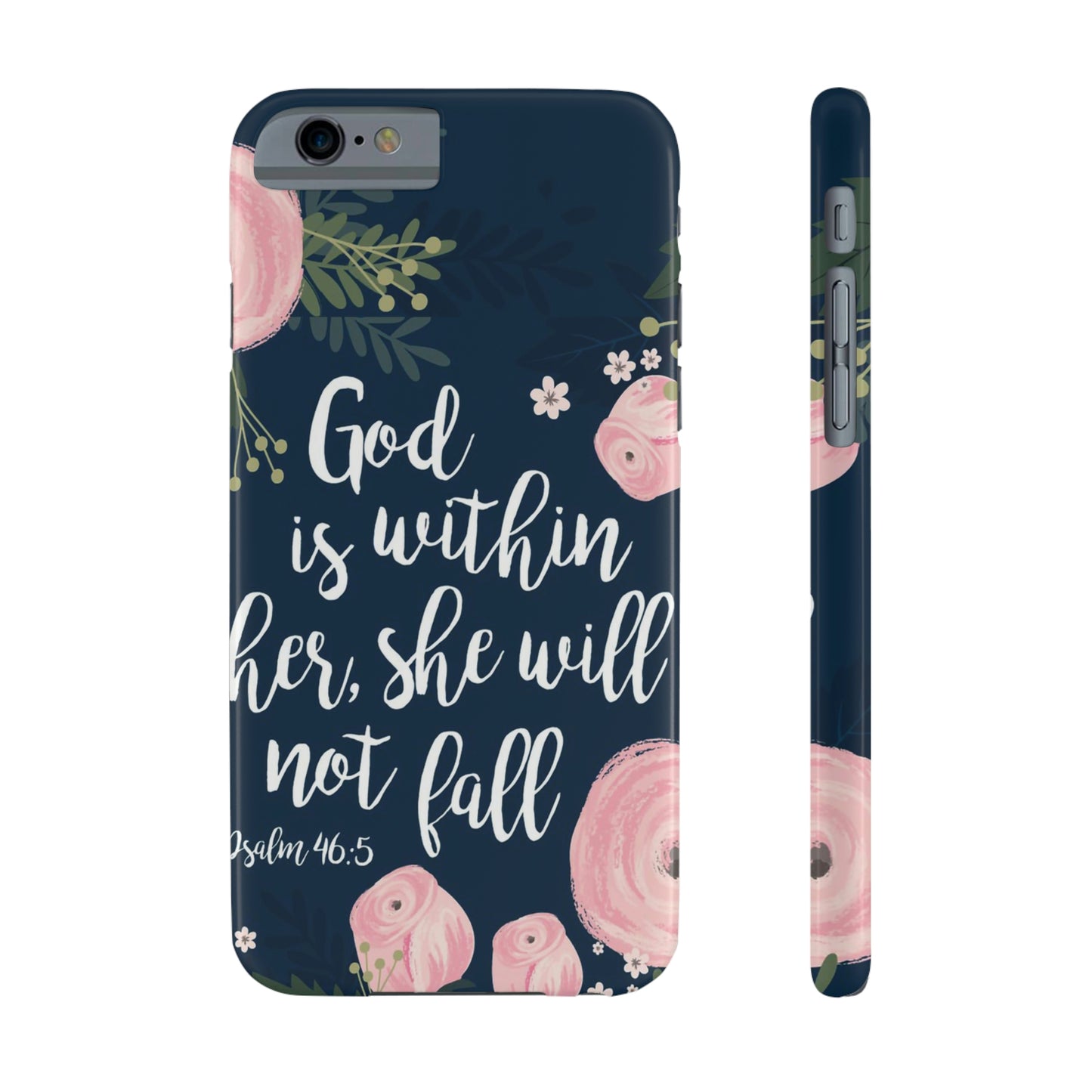 God Is With Her She Will Not Fall Phone Case, Christian Phone Cases