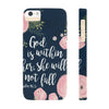 God Is With Her She Will Not Fall Phone Case, Christian Phone Cases