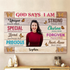 Upload Photo - Christian Woman God Says I Am Personalized Canvas