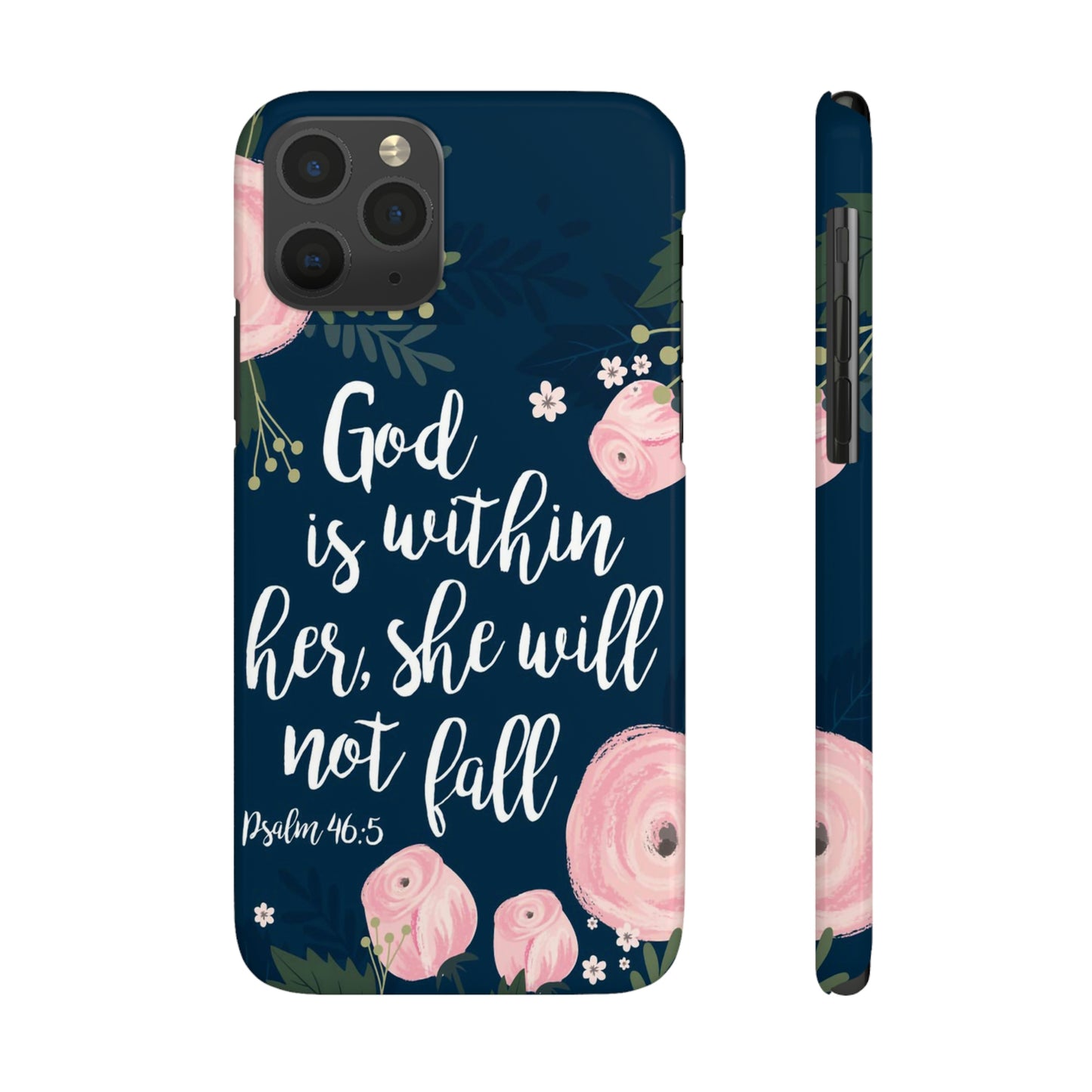 God Is With Her She Will Not Fall Phone Case, Christian Phone Cases