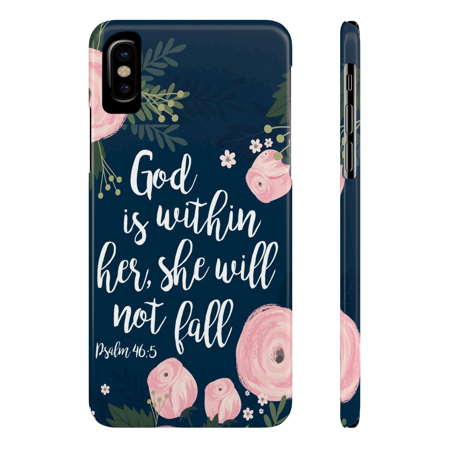 God Is With Her She Will Not Fall Phone Case, Christian Phone Cases