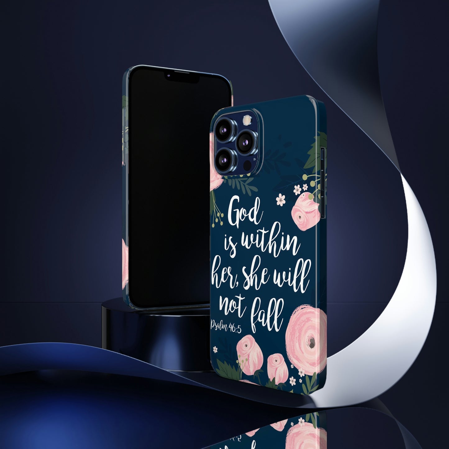 God Is With Her She Will Not Fall Phone Case, Christian Phone Cases