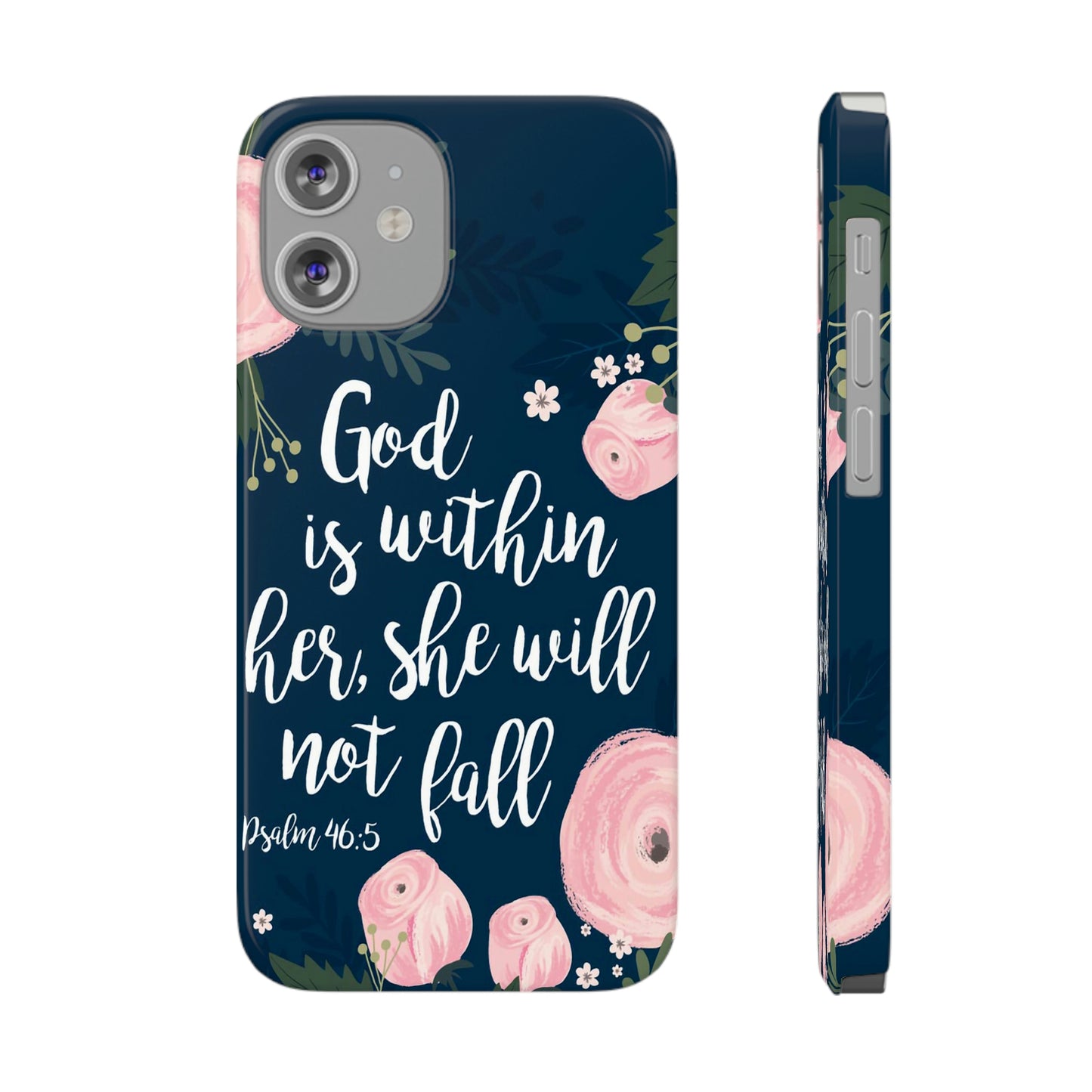 God Is With Her She Will Not Fall Phone Case, Christian Phone Cases