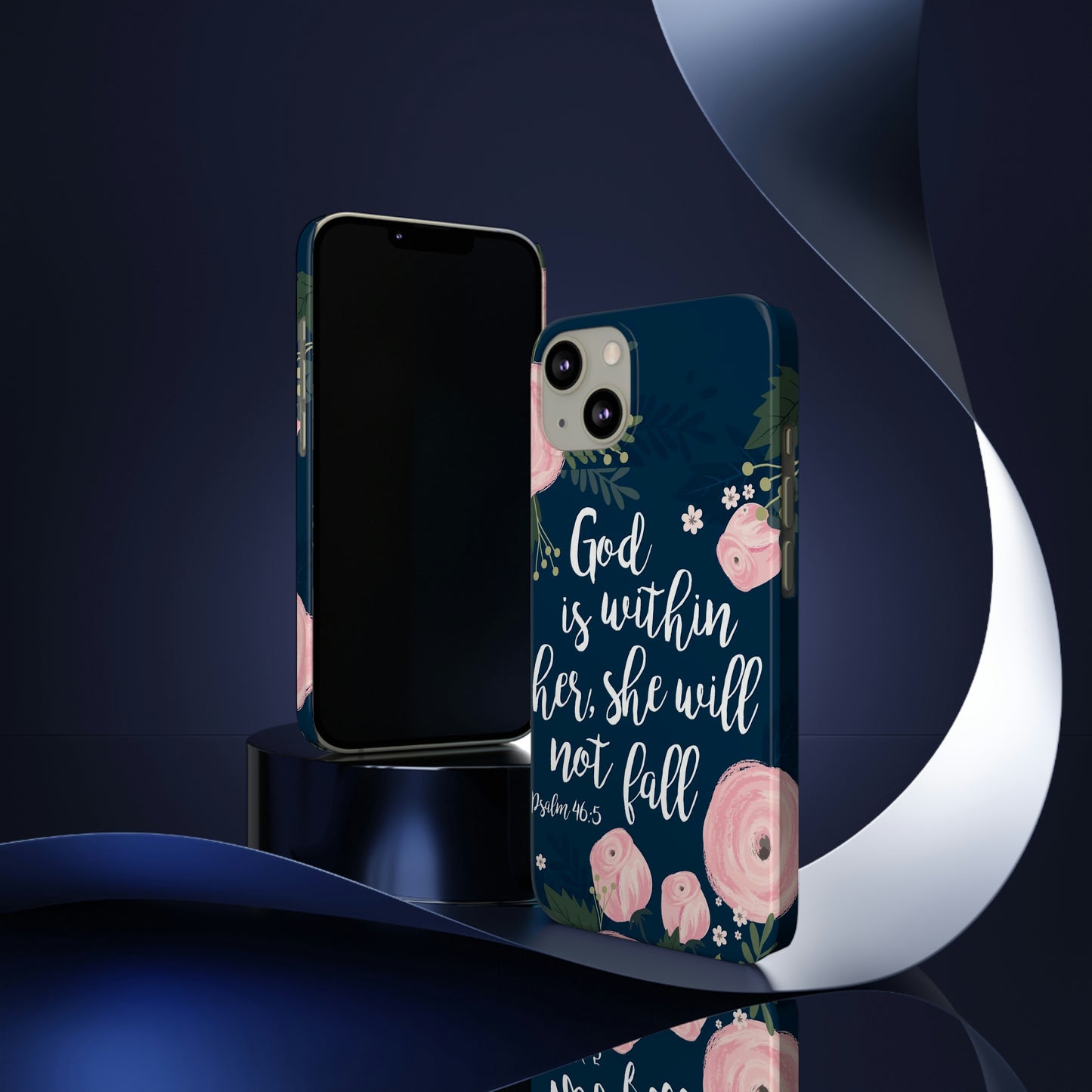 God Is With Her She Will Not Fall Phone Case, Christian Phone Cases