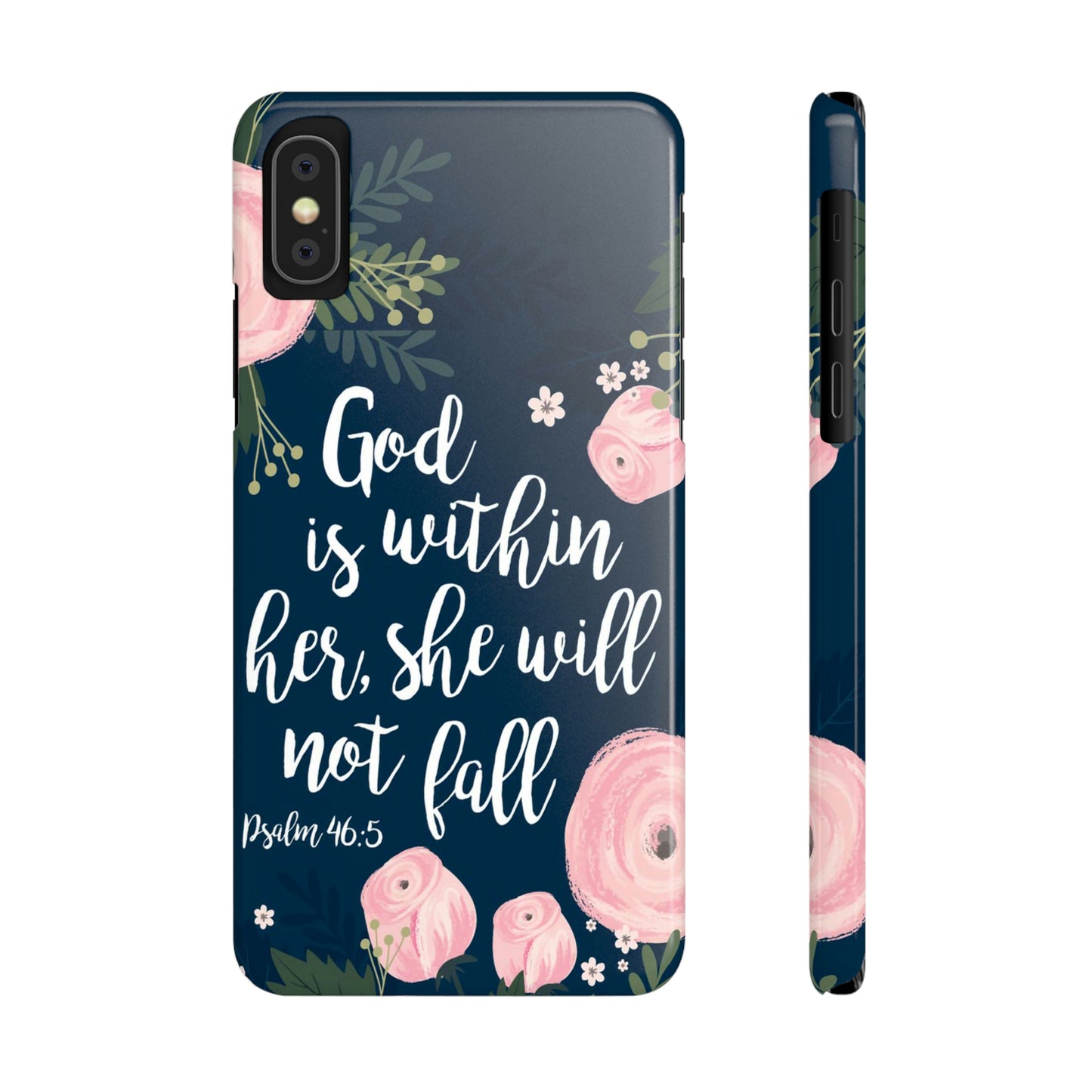 God Is With Her She Will Not Fall Phone Case, Christian Phone Cases