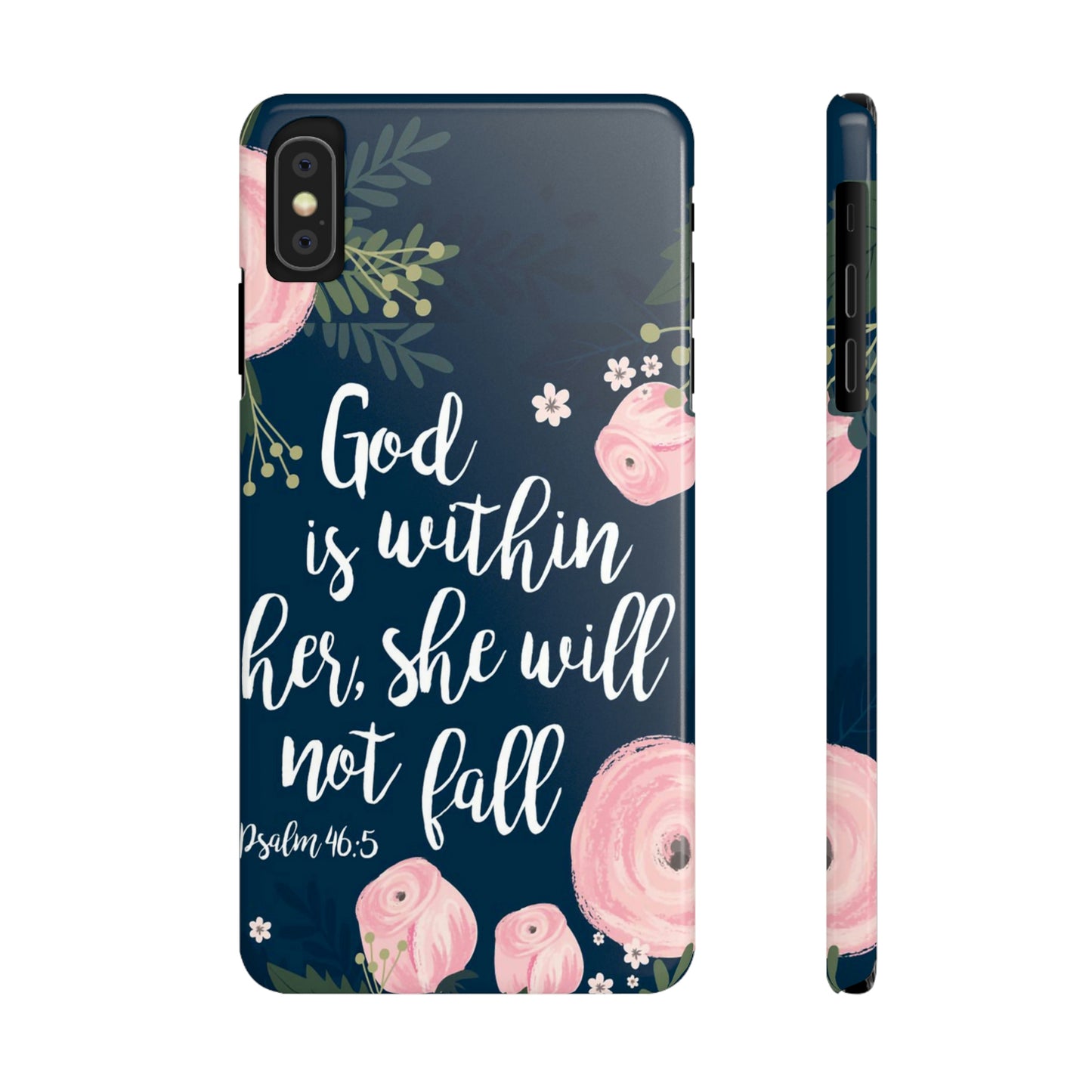 God Is With Her She Will Not Fall Phone Case, Christian Phone Cases